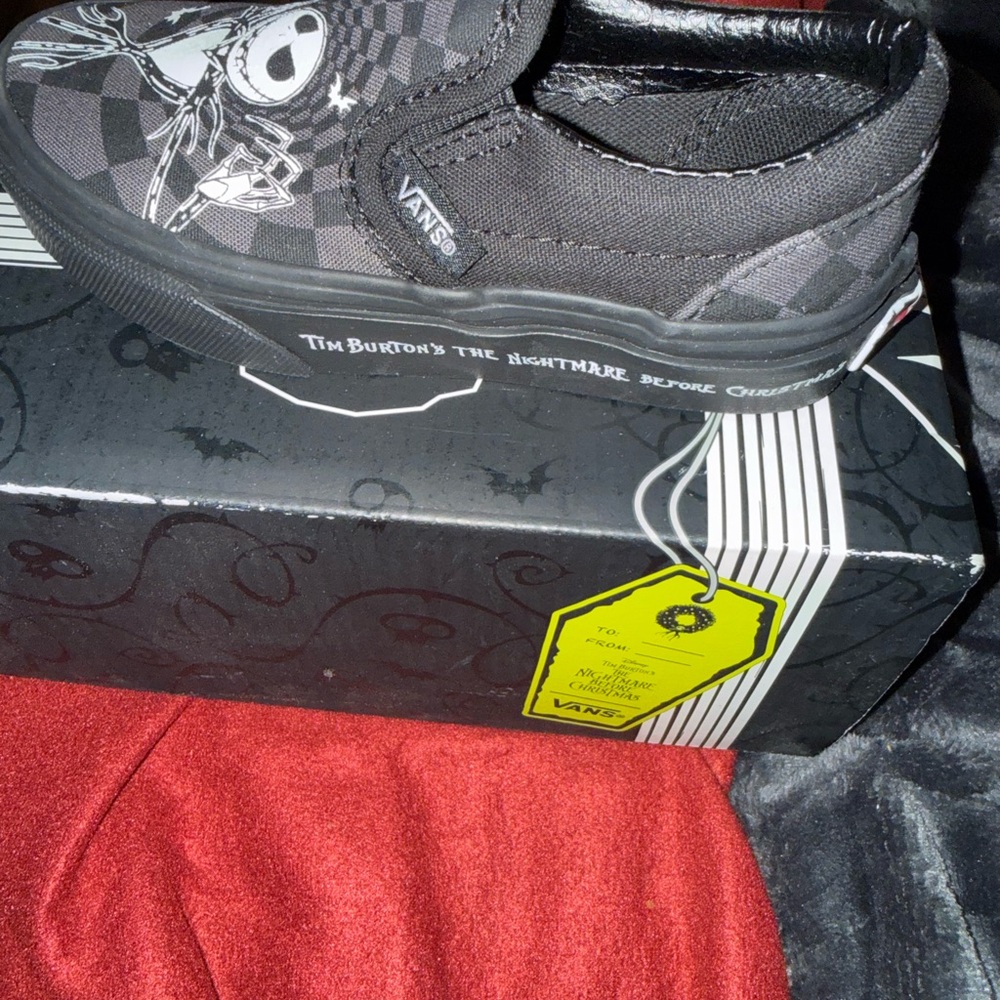 Vans Kids Black and White Nightmare Before Christmas Sneakers
